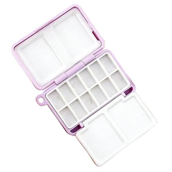 Мини-акварельные краски Purple, 12 цветов, портативный набор с палитрой