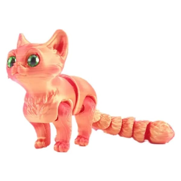 Симпатичная игрушка-котенок, напечатанная на 3D-принтере