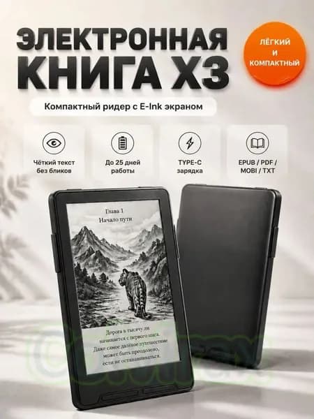 4.3" Электронная книга, черный, слоновая кость