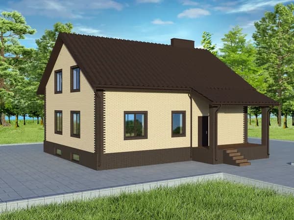 200,94 м2 - Проект для ипотеки и строительства дома 15-0034А (12,7*10,2 м, газобетонный блок 375 мм, облицовочный кирпич)