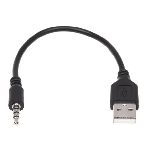 Кабель-адаптер для зарядки MP3-плеера с разъемом AUX 3,5 мм и штекером USB 2.0 (штекер)