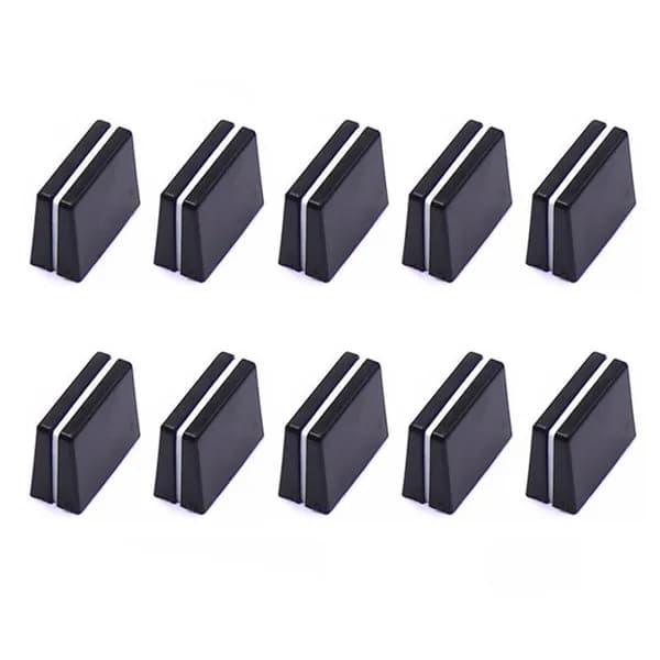 Набор из 10 колпачков для фейдеров, совместим с "Pioneer DJ" / резиновые регуляторы для микшера. Чёрно-белые