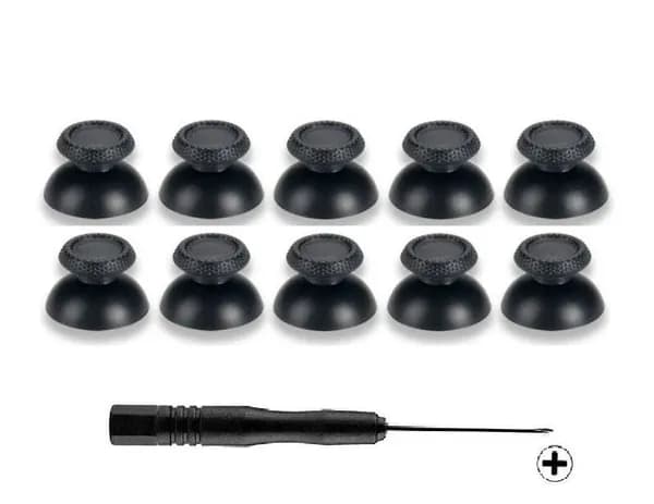 Аналоговые стики - грибки на геймпад / джойстик 10 штук + отвертка для 3D стиков dualsense Sony Playstation 5 ps5 черные / накладки