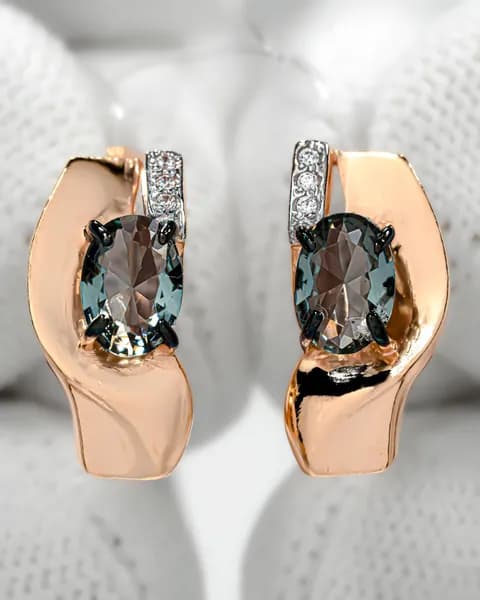 Trade Jewelry Серьги ювелирные Классические Серебро позолоченное 925 пробы