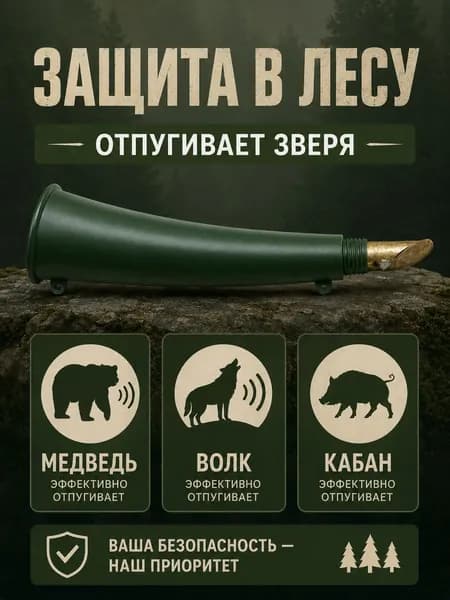 Горн охотничий сигнальный рожок для выживания в лесу, громкий отпугиватель медведей и животных