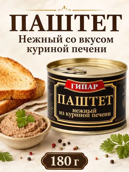 Паштет нежный со вкусом куриной печени 180 грамм