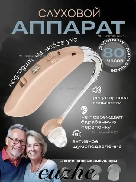 Слуховой аппарат для пожилых с зарядным устройством, цифровой заушный усилитель слуха с кейсом для хранения