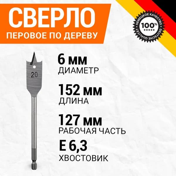 Сверло по дереву перовое универсальное Kranz для дрели инструмента