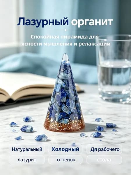 Конус из натурального Лазурит размером 31x54 мм, 1 шт, подставка для колец, декор для дома, медитация