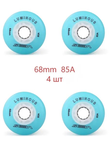 Колеса для роликов светящиеся Seba Luminous небесно-голубой-68mm/85A 4шт