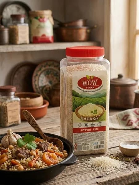 WOW FOOD Рис шлифованный Баракат, 1300 г