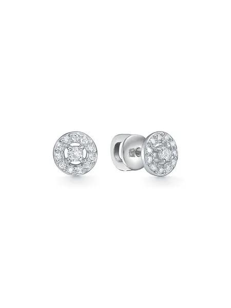 Ag Argentum Серьги гвоздики серебро 925 Кружочки с фианитами