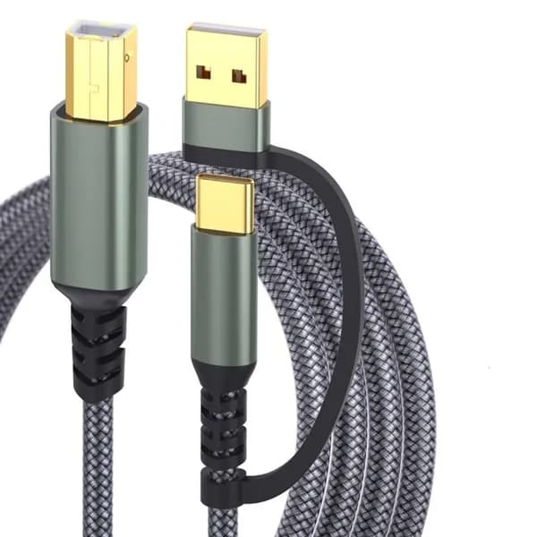 Кабель USB USB-B и USB-C USB-B для принтеров, Серый - 3m