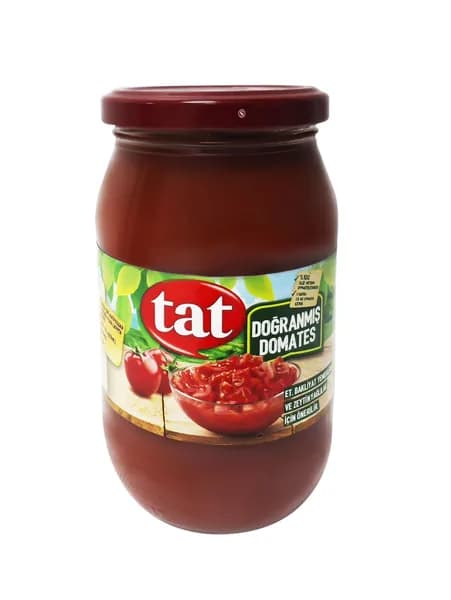 Томаты резанные натуральные в собственном соку, "Tat", Dogranmis domates, 340гр. Турция