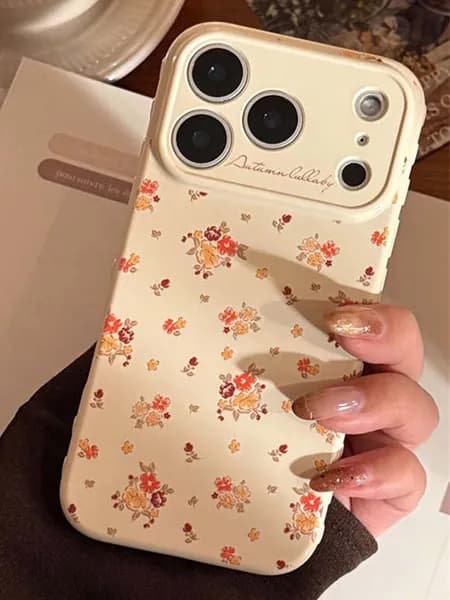 Чехол на Apple iPhone 17 Pro/Айфон 17 Про, с цветочками,Гладкая поверхность