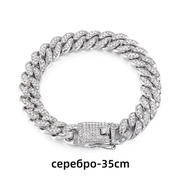 Цепь для питомцев со стразами из сплава