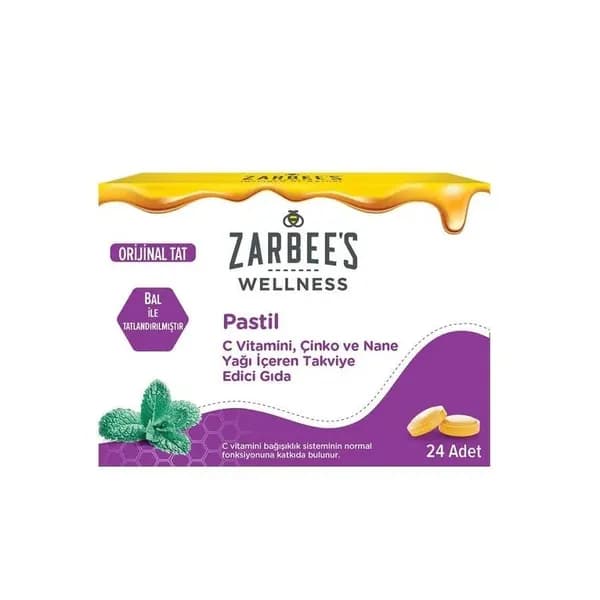 Pastil с ментоловым вкусом от Zarbee's, 24 штуки