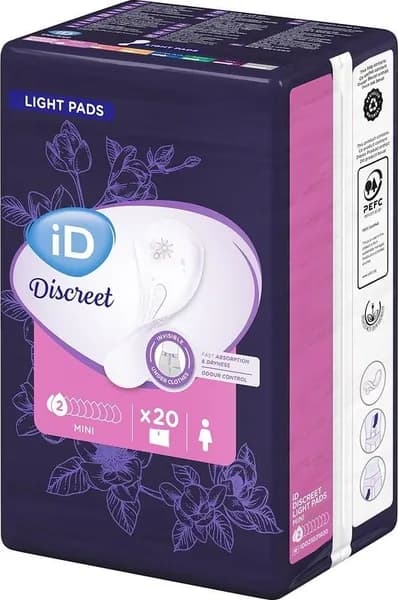Прокладки урологические iD Light Discreet Mini (20 штук в упаковке)