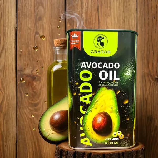 Масло авокадо рафинированное для жарки, запекания и салатов CRATOS 1 л