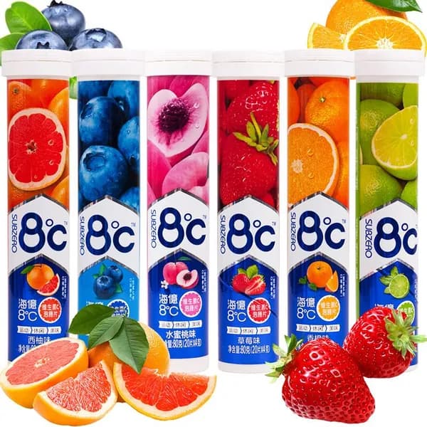 Шипучие таблетки с витамином C, жевательные конфеты со вкусом витамина C