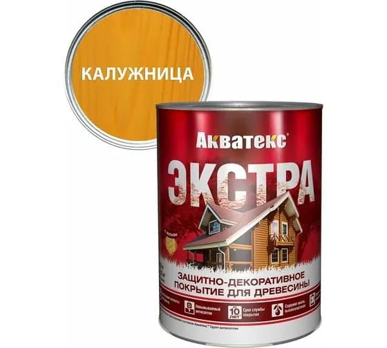 Пропитка АКВАТЕКС Экстра защитно-декоративная для древесины, калужница (0,8л)