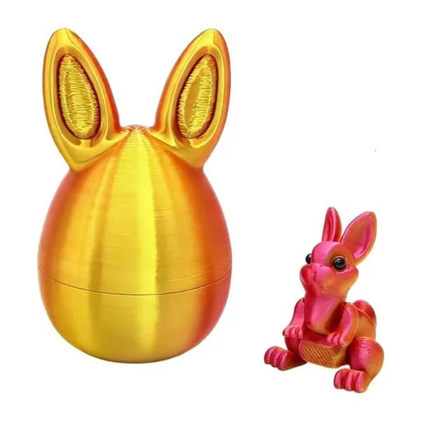 Пасхальное яйцо с 3d принтом Bunny egg-градиент из красного Золота-5 см навесное яйцо С Кроличьими ушками