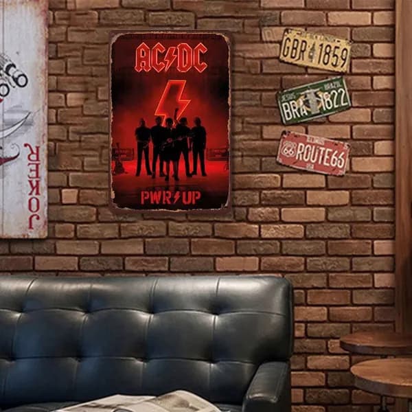 Металлическая настенная картина ACDC прямоугольная 30 40 см