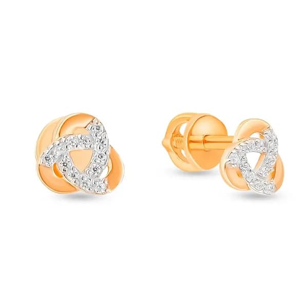 Серьги женские с фианитами из красного золота 585 пробы 585GOLD