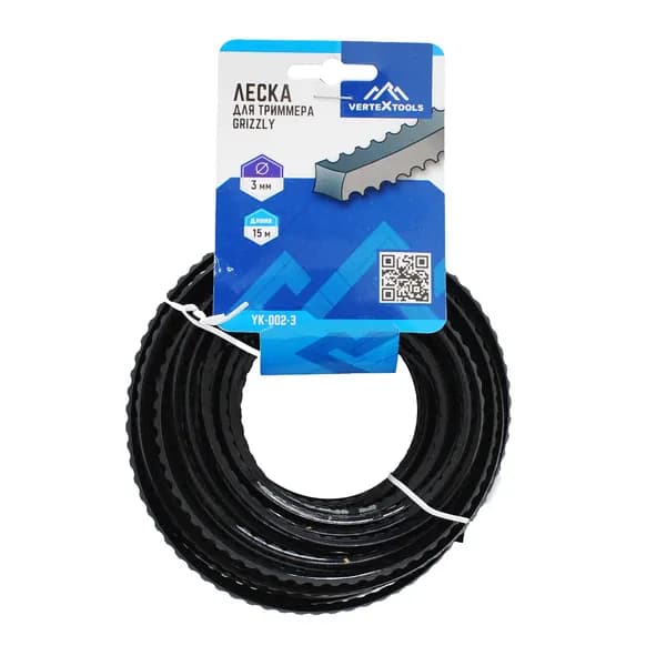 Леска VertexTools GRIZZLY 3,0*15м зубчатая