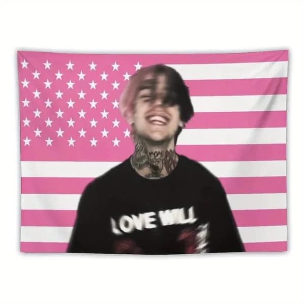 70-100 Баннер с флагом Lil Peep, выполненный в стильной американской тематике, украшает общежития, спальни и гостиные.