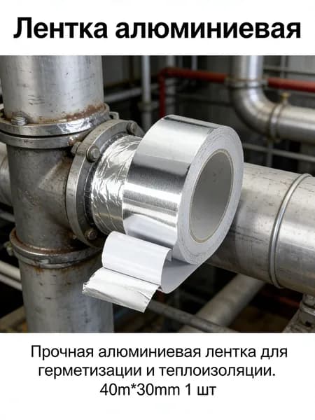 Влагостойкая клейкая металлическая лента серебристого цвета*1; подходит для ванных комнат, вентиляционного оборудования и труб