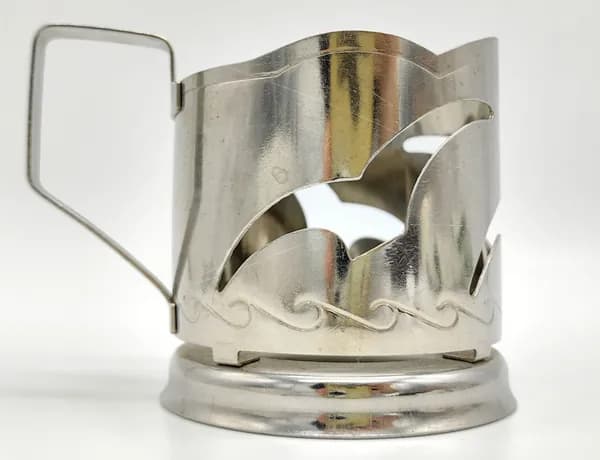 Подстаканник "Чайки". Нержавеющая сталь. СССР. 1970-1990 гг.