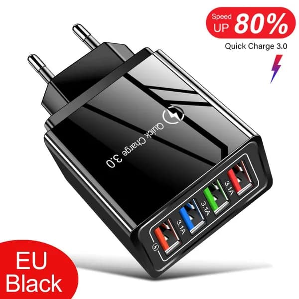 Быстрое зарядное устройство для мобильного телефона на 4 USB, универсальное для телефонов Android