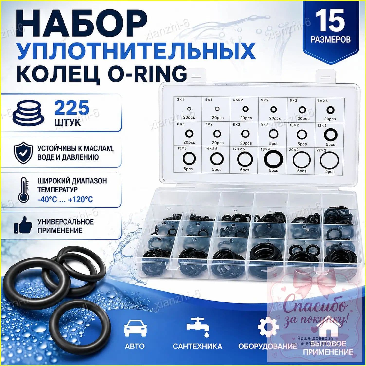 Эксклюзивный комплект колец, используемый в мойках высокого давления