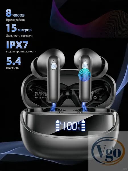 Наушники беспроводные с микрофоном, Bluetooth, USB Type-C, черный, белый