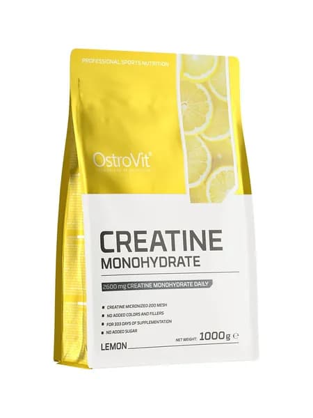 Ostrovit, Creatine Monohydrate, Креатин моногидрат со вкусом Лимона, порошок 1000г / Спортивное питание, для набора мышечной массы, для тренировок