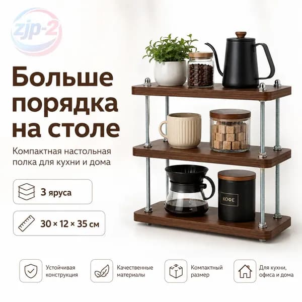 Полка для барной стойки Настольная, 12х35