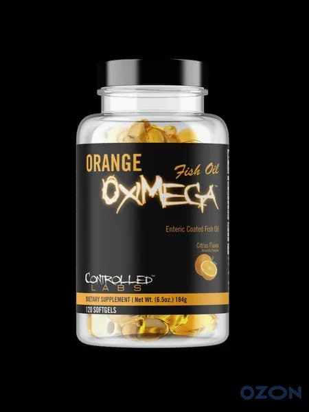 Концентрированный рыбий жир Orange Oximega Omega-3, 60% ЭПК и ДГК, 120 капсул, для суставов, сердца и иммунитета, без рыбной отрыжки