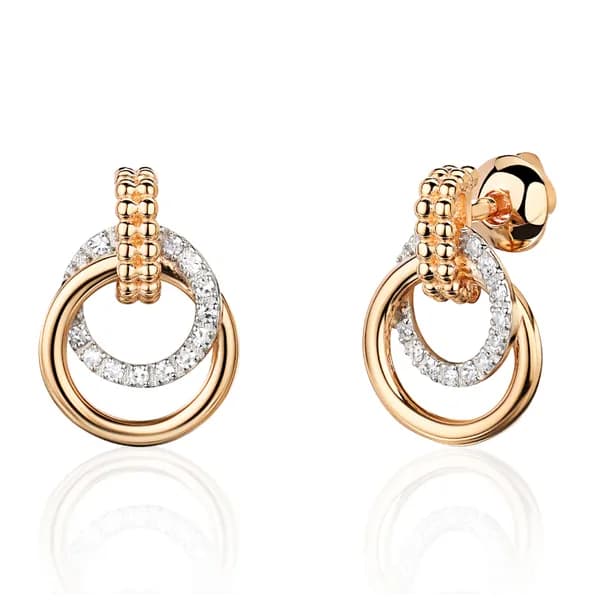 Серьги из красного золота 585 пробы с бриллиантами 01С6116938Р-17