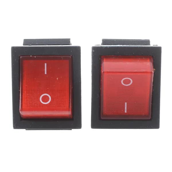 16A/250VAC 20A/125VAC Красный световой индикатор 4 Pin ON/OFF Кулисный переключатель DPST 2 шт.