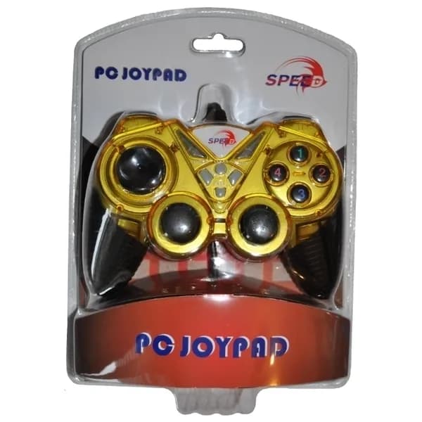 Геймпад (джойстик) Speed JNP-J2130G с микроджойстиками, проводной, питание USB, черный/золото