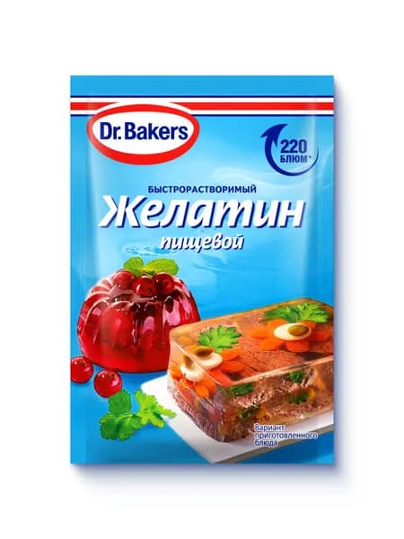 Желатин пищевой Dr.Bakers, быстрорастворимый, 10 г