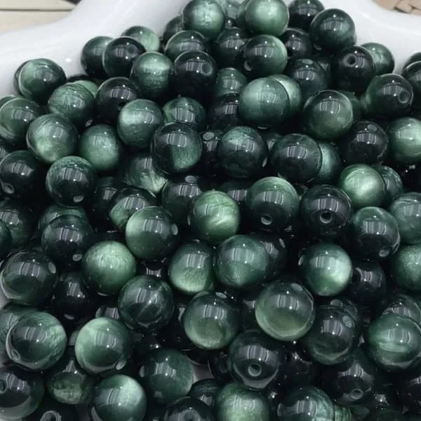 Смоляные бусины кошачий глаз для рукоделия в упаковках по 20, 50 и 100 штук, диаметром 8, 10, 12 и 16 мм, идеально подходят для изготовления браслетов и украшений своими руками
