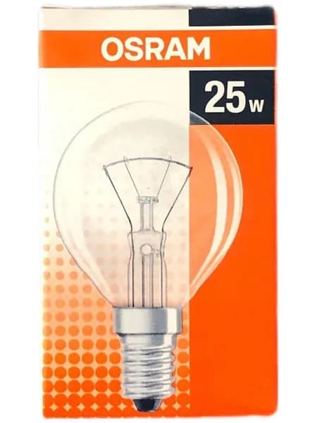 Лампа накаливания Osram E14 25W шарик матовый Индонезия