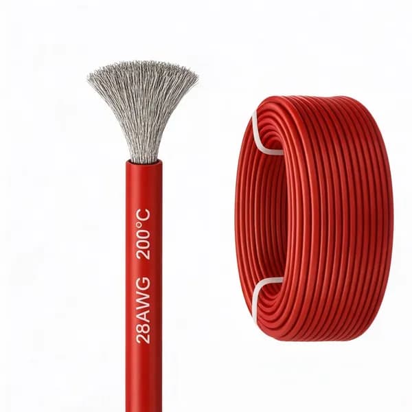 Силиконовый медный провод 28 AWG красный, 1 метр