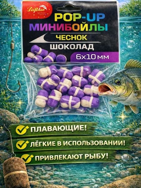 Мини бойлы плавающие чеснок - шоколад 6*10