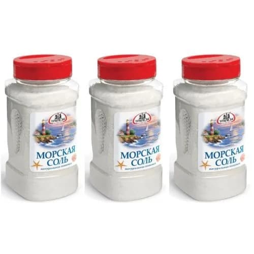 Трапеза Морская соль пищевая, 600 г, 3шт