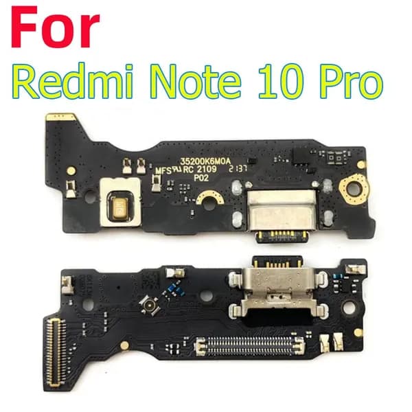 Плата нижняя для Xiaomi Redmi Note 10 Pro 4G шлейф на системный разъем питания / гнездо зарядки телефона Хонор