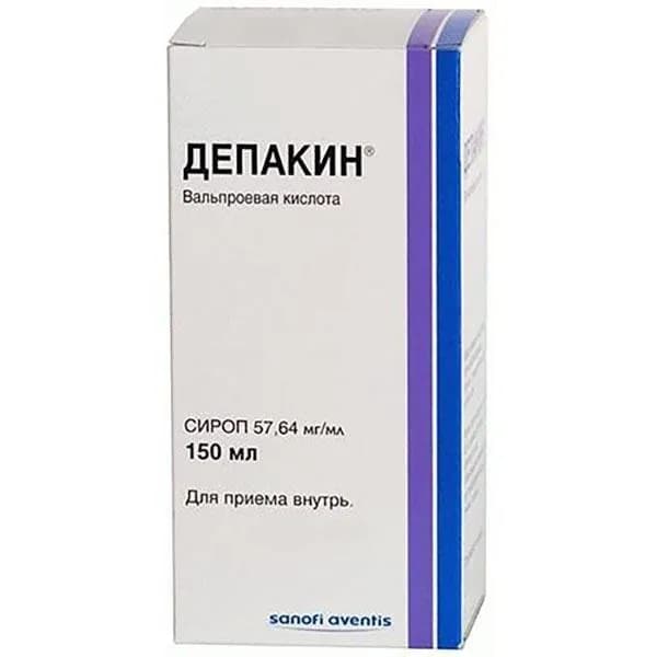 Депакин сироп со шприцем дозированным 57,64мг/мл 150мл