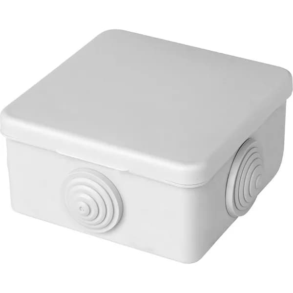 Коробка разветвительная STEKKER EBX10-24-44, 75*75*42мм, 250/380В, 10А, 4 ввода, IP53, белая (КЭМ 3-10-4 (П)), 32747